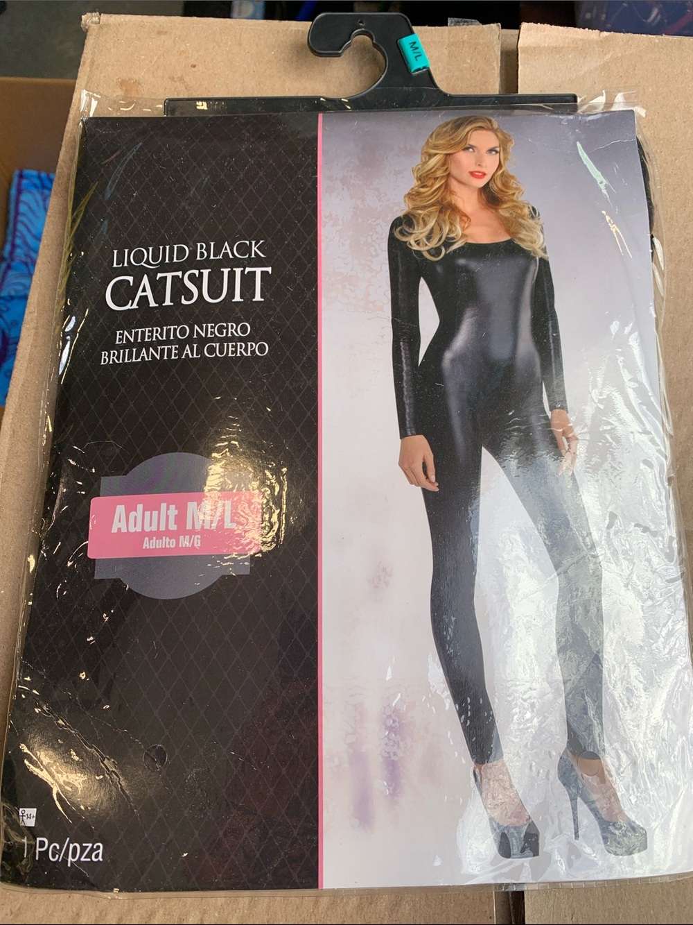 Liquid Black Catsuit - Women's Shiny Jumpsuit M/L